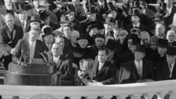 Eski ABD Başkanı John F. Kennedy'nin 20 Ocak 1961'de Kongre önündeki yemin töreninden bir kare